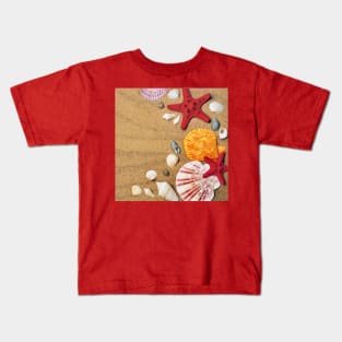 Colorful Seashells Shore Photography Kids T-Shirt